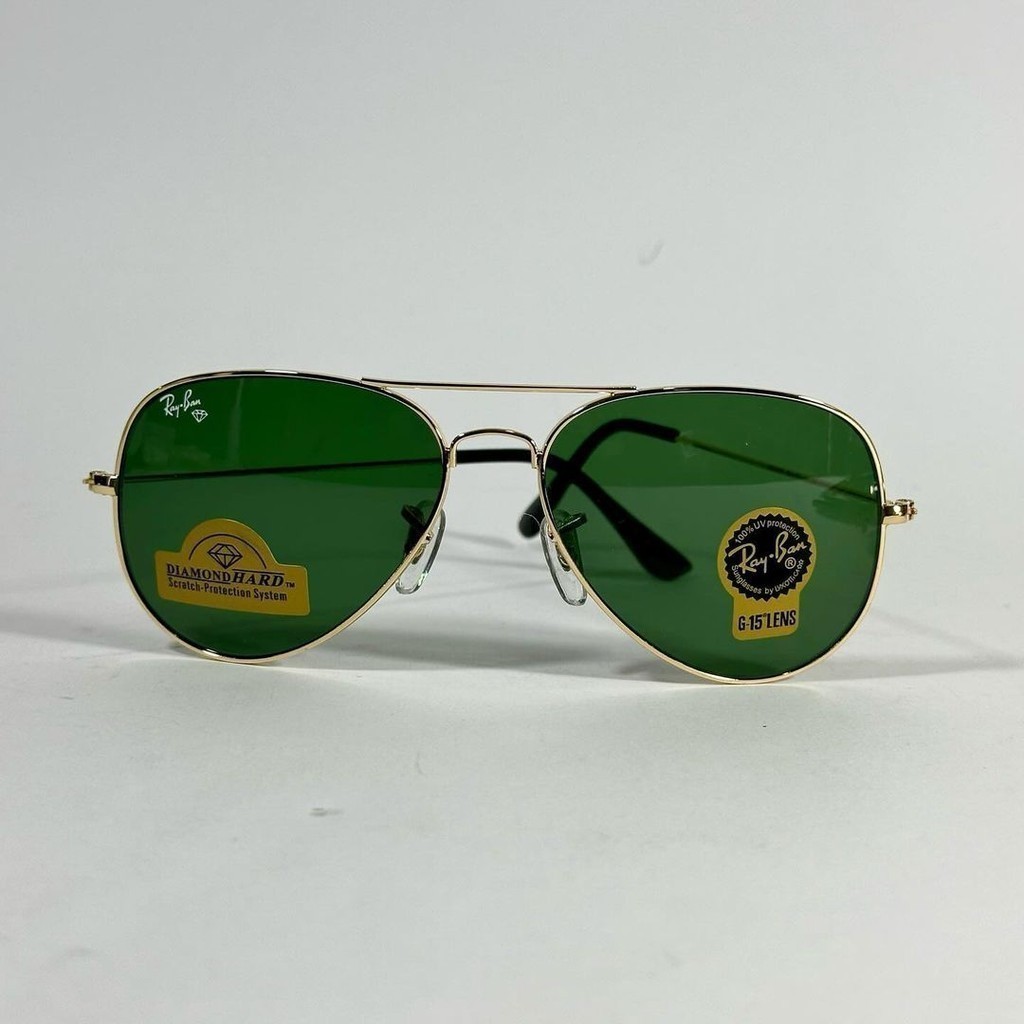 COD  KACAMATA RAY BAN AVIATOR PRIA WANITA FRAME TITANIUM LENSA ASLI KACA POLARIZED  FULLSET ORIGINAL