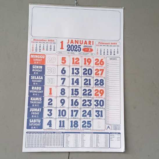 

RGT- 10 Pcs Kalender Dinding 2025 Uk 32 Cm x 48 Cm