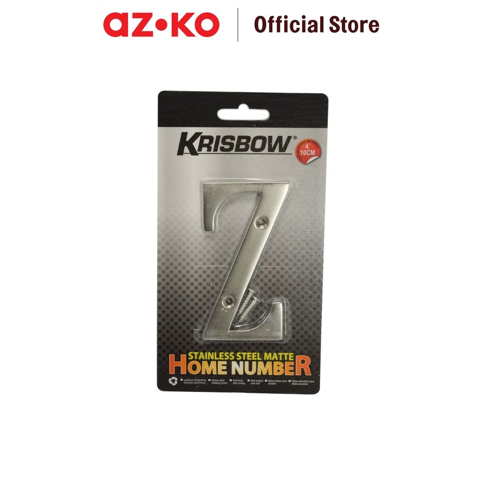 AZKO Krisbow Huruf Rumah Z Stainless Steel 10 cm Huruf Penanda Rumah Hiasan Alphabet Pager Rumah Dek