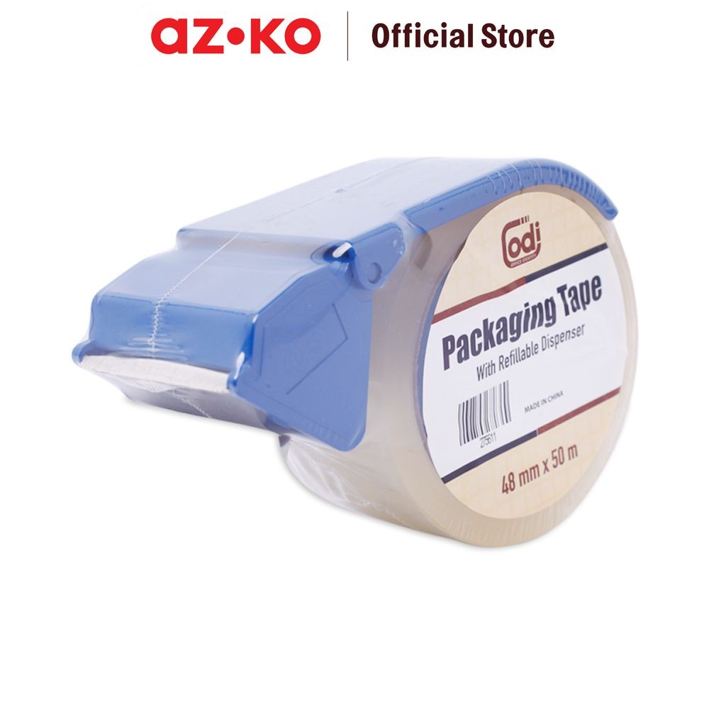 

AZKO Odi Pita Perekat Dengan Pemotong 48 Mm X 50 mtr - Transparan Packing Tape Isolasi Lakban Perekat Alat Penempel Tape Adhesive
