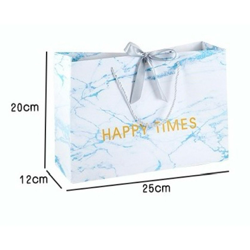 

PAPER BAG MOTIF MARMER BIRU 25 CM | HAMPERS BAG | KANTONG SOUVENIR