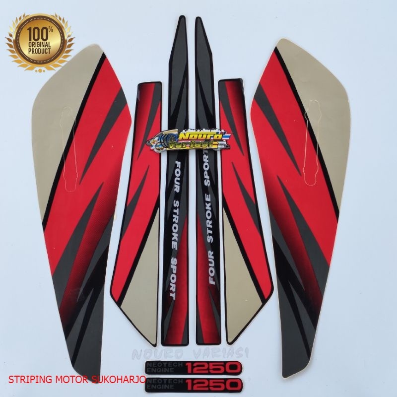 (ORI) striping honda gl max glmax 1996 merah neo tech list body standar kualitas original
