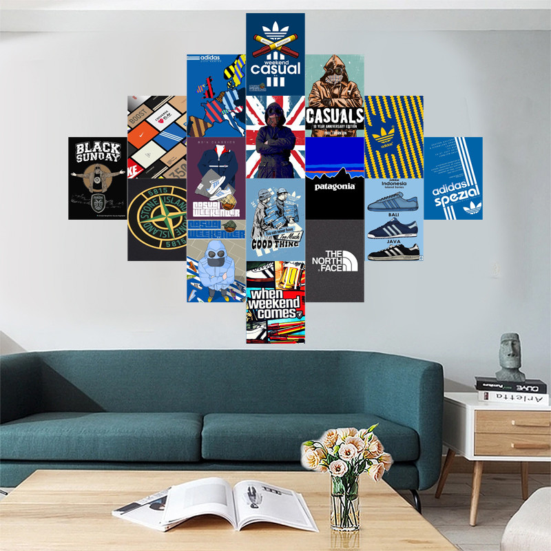 Murah (isi 16pcs) poster dinding aesthetic for room casual theme desain ultras premium art carton - 