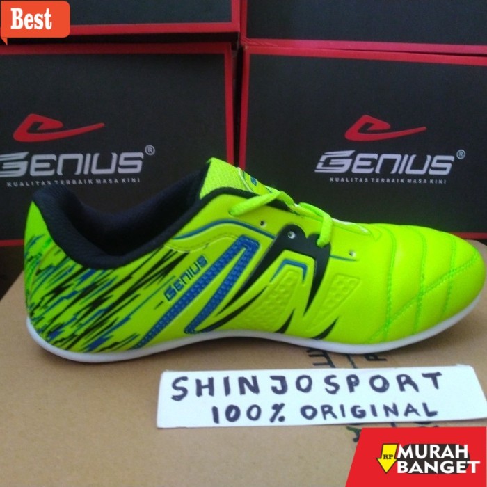 rekomendasi sepatu futsal SEPATU FUTSAL GENIUS ORIGINAL 38 - 42 HIJAU NEON COWOK CEWEK MURAH GAN - 3