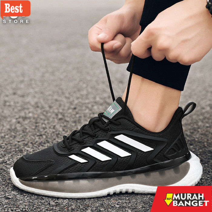 rekomendasi sepatu futsal Sepatu Pria Running Sport Street Runner / Sepatu Import - Putih, 43