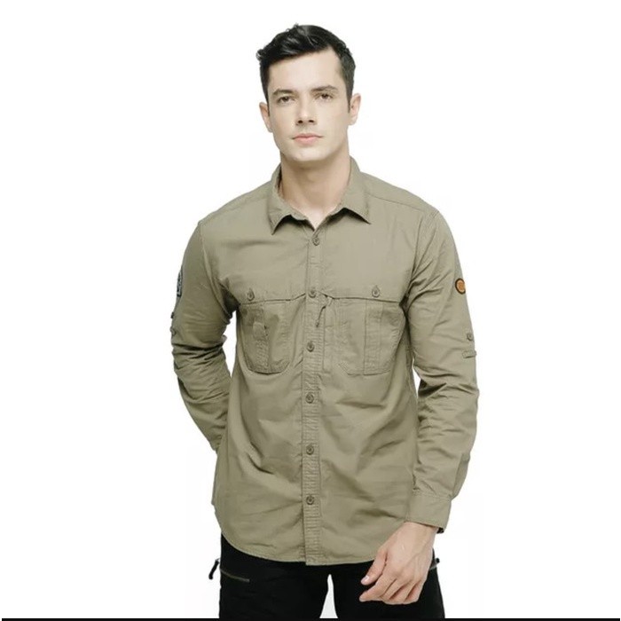 EIGER KEMEJA PANJANG PRIA AMBITION TROPIC BLK BORNEO F1 - OLIVE