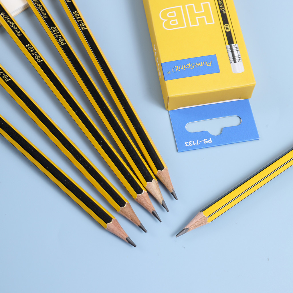 

12PCS Woodcased Pencils with Eraser Pre-sharpened HB Lead Graphite Pencils for Students Adults School, Office