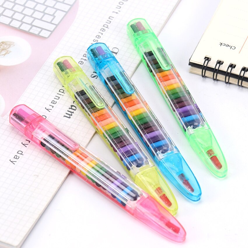 

20 Colors Crayons Creative Kawaii Colored Graffiti Pen Stationery Gifts for Kids Painting Wax Crayon Pencil