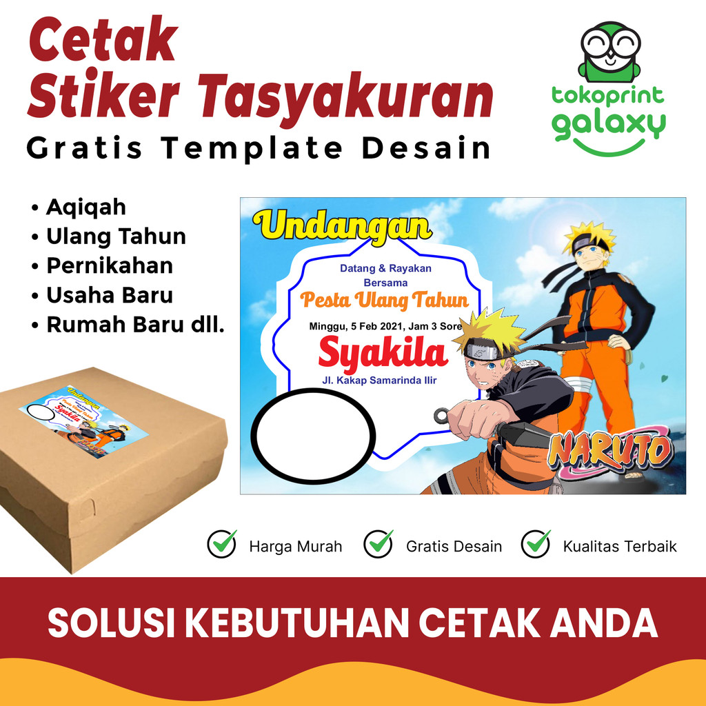 

Cetak stiker aqiqah tasyakuran kartu ucapan ulang tahun