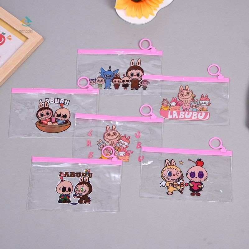 POUCH MIKA TRANSPARAN LABUBU POUCH MULTIFUNGSI ZIPPER POUCH LABUBU TRANSPARAN LUCU TERMURAH Aanadell