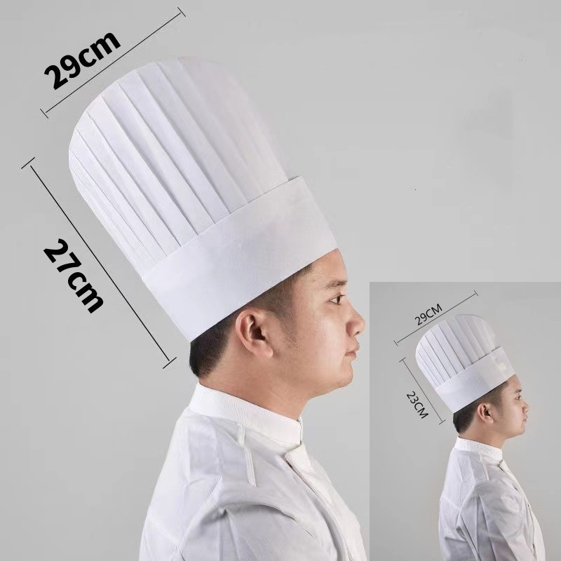 10 Pcs 29cm Topi Koki Chef Hat Topi Koki Sekali Pakai Topi Koki Kain Bukan Tenunan Oval