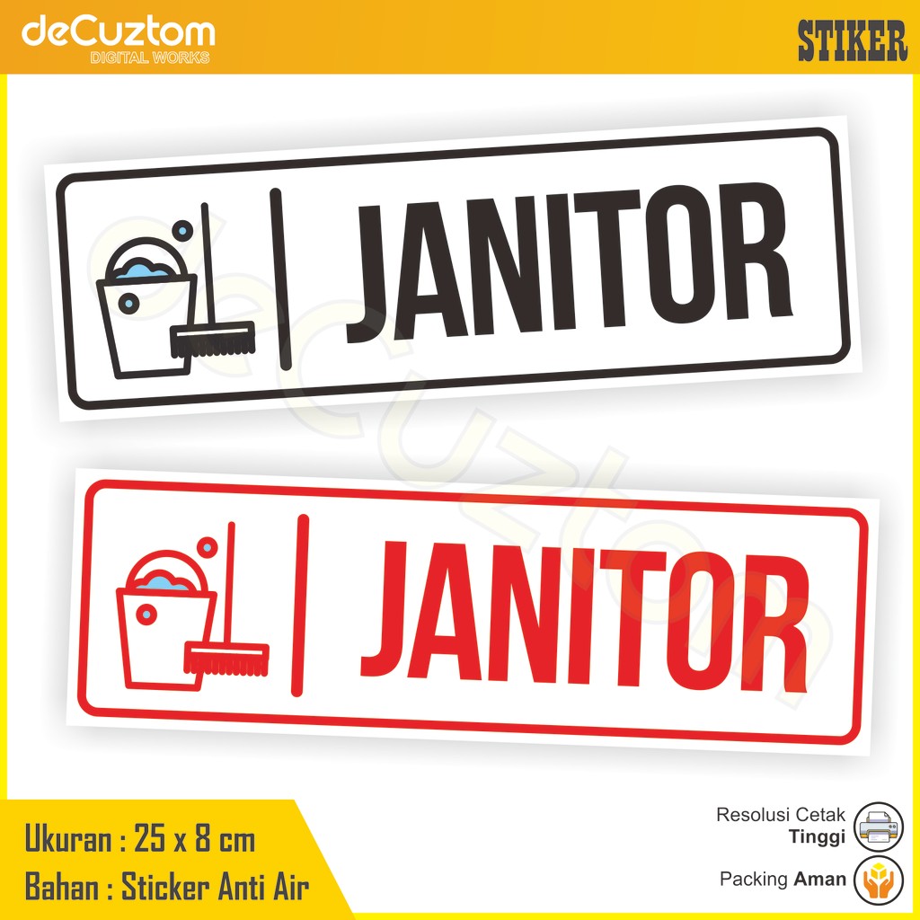 

Sticker Penanda Ruang Janitor Stiker Ruang Kebersihan Gedung deCuztom