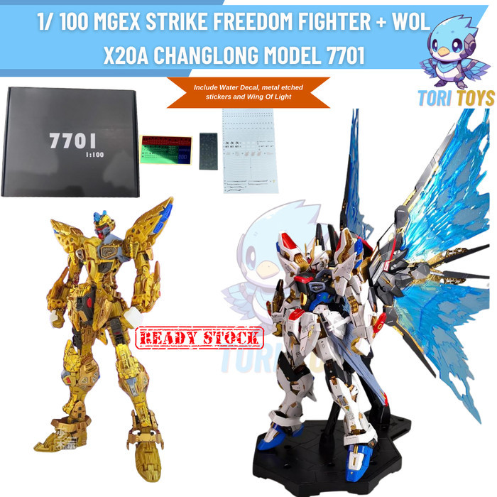 MGEX 1/100 Strike Freedom Fighter + Wing Of Light X20A Changlong Model 7701