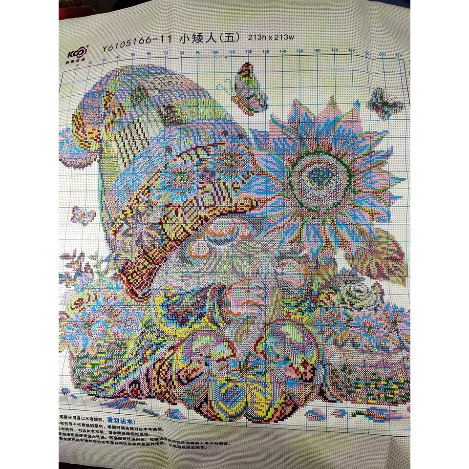 

11CT Printed On Canvas Room Cross Stitch DIY Set Chinese Counted Pattern Kit Home Needlework Embroidery
