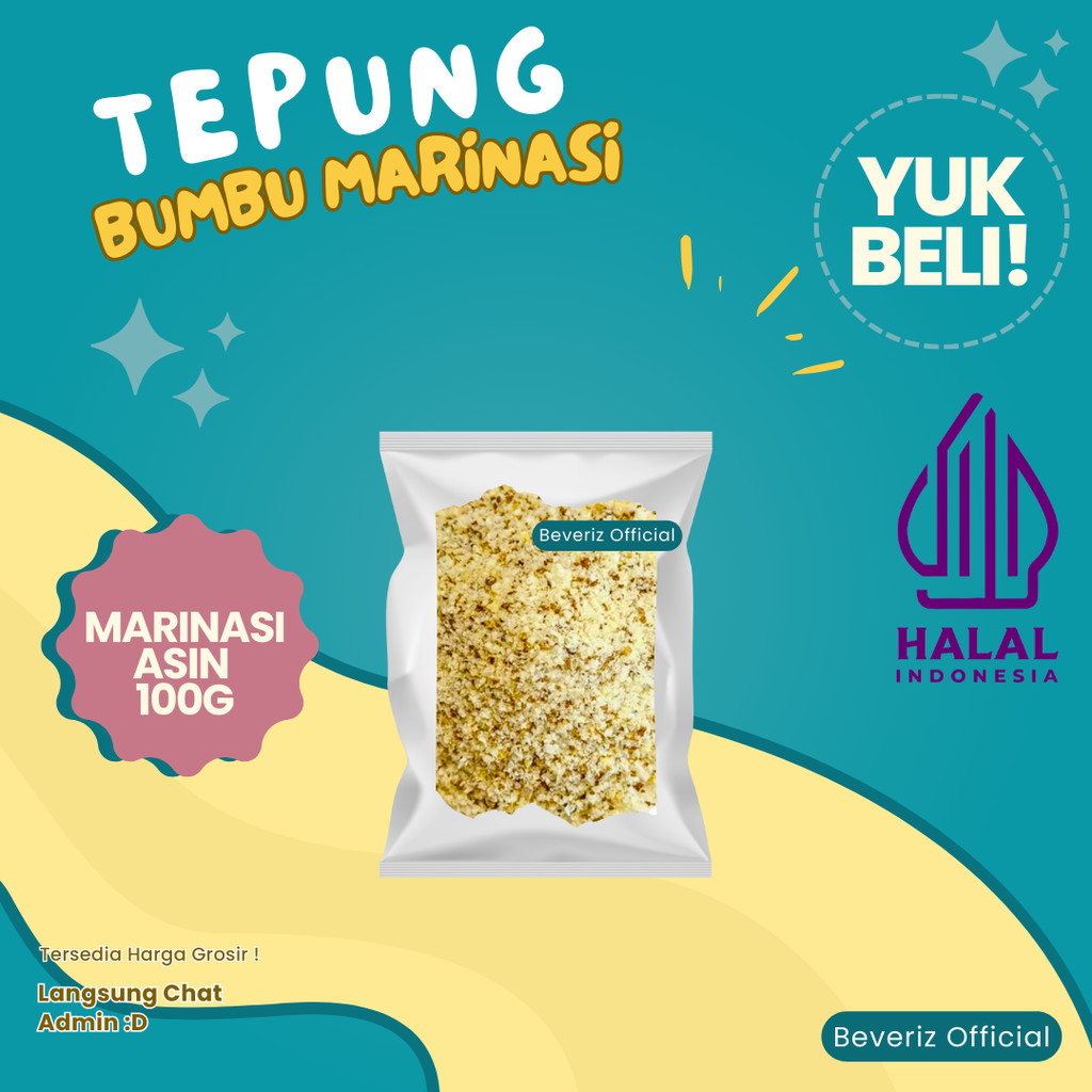 

BEVERIZ Tepung Bumbu Marinasi Gurih | Pedas Kentucky 100gram {BISA COD}{TERSEDIA HARGA GROSIR}