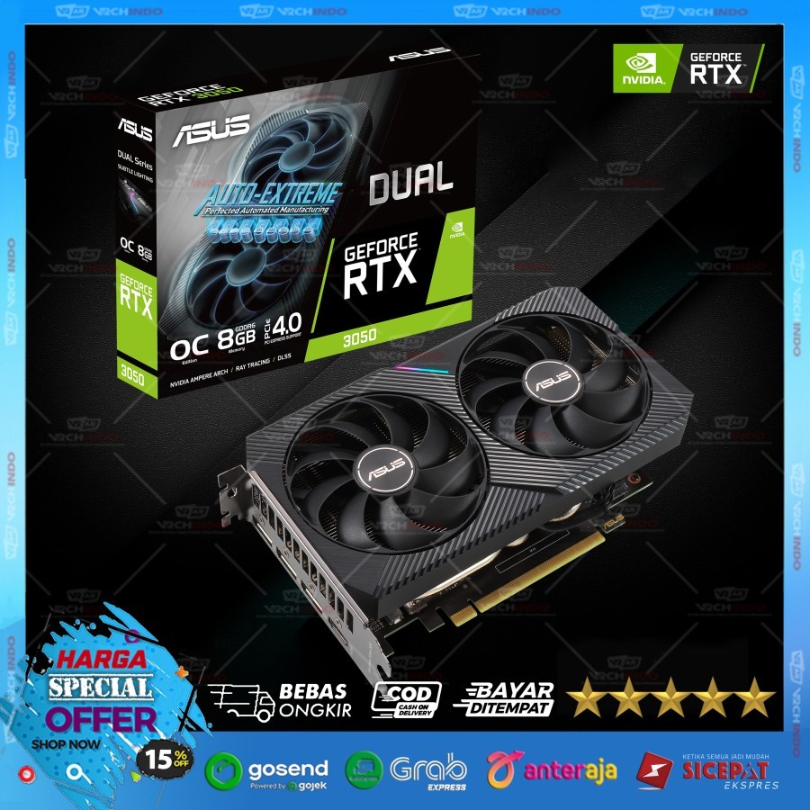 ASUS VGA RTX 3050  / VGA DUAL GeForce OC 8GB GDDR6 - RTX3050 DDR6