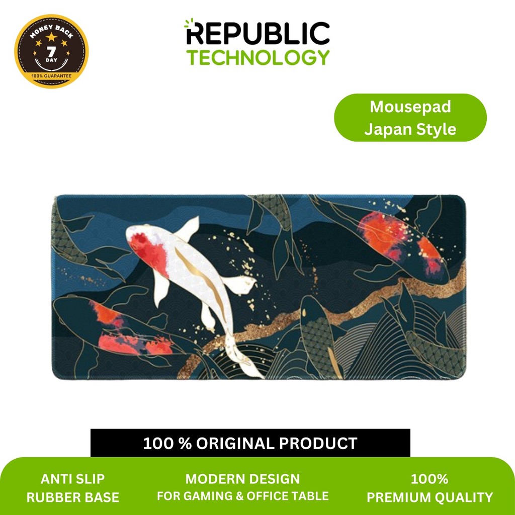 Mousepad / Deskmat Motif Jepang Bergaya Tradisional untuk Meja