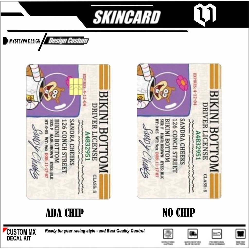 Sticker Kartu Atm Skin Card motif - Bikini Bottom Stiker BCA Mandiri Bri Bni Debit Credit Emoney, Fl