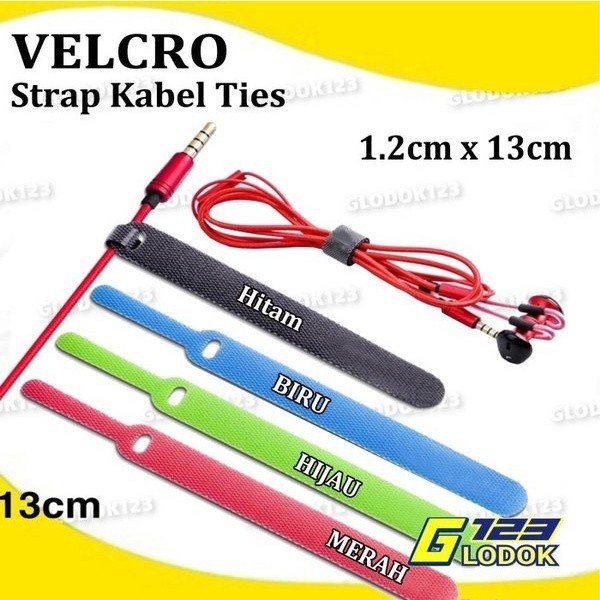 

Velcro Cable Tie Tis Organizer Strap Pengikat Penjepit Tali Ikat Kabel - 10pcs