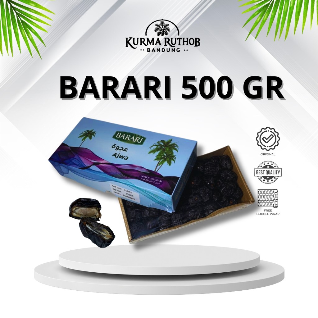 

KURMA AJWA BARARI KURMA MADINAH KEMASAN 500gr/1kg