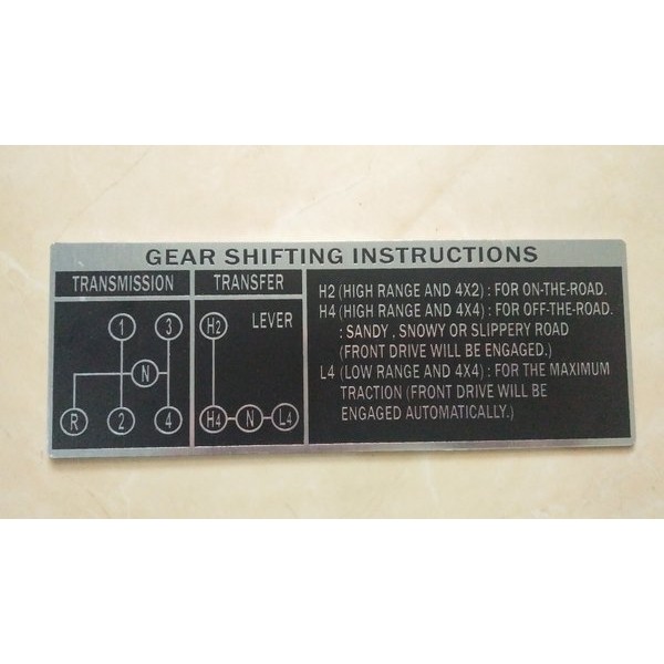 emblem gear instruction toyota hardtop diesel