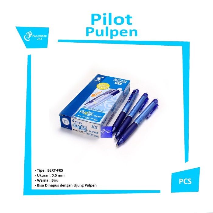

TERBARU GROSIR!!! Pulpen Pen Frixion Pilot 0.5 BIRU ( Bisa Dihapus )