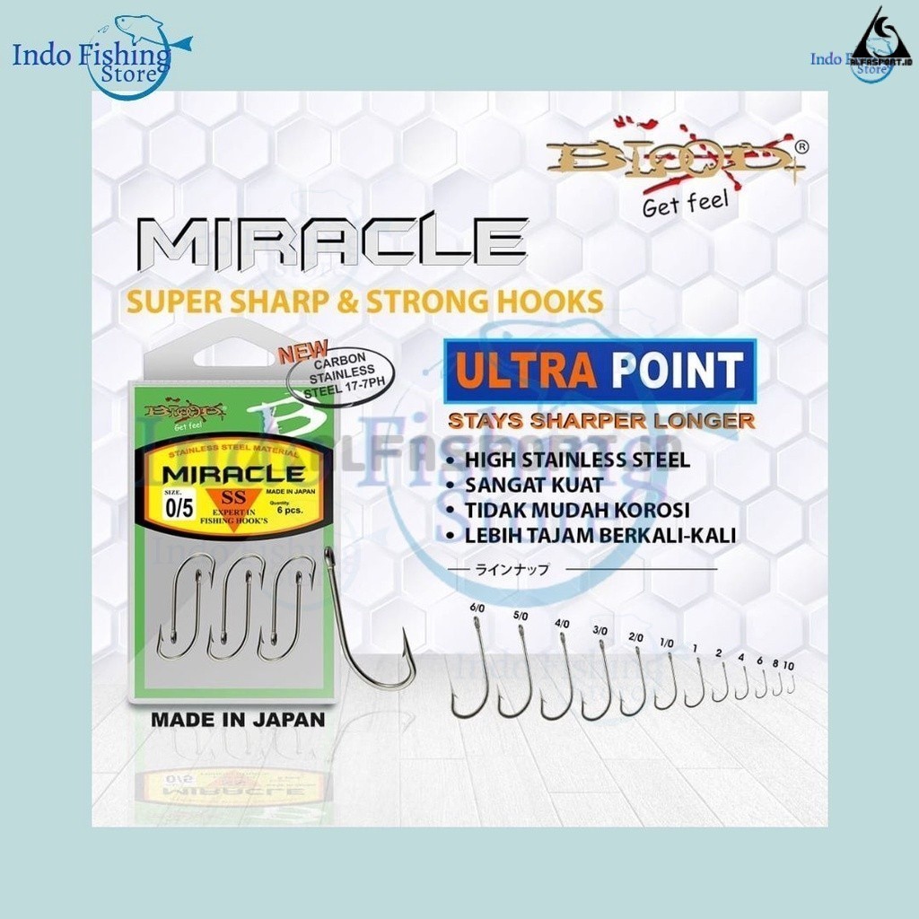 AlfaSport.id MATA PANCING BLOOD MIRACLE Mata Kail Pancing STAINLESS STEEL Blood-X Alat Pancing Berku