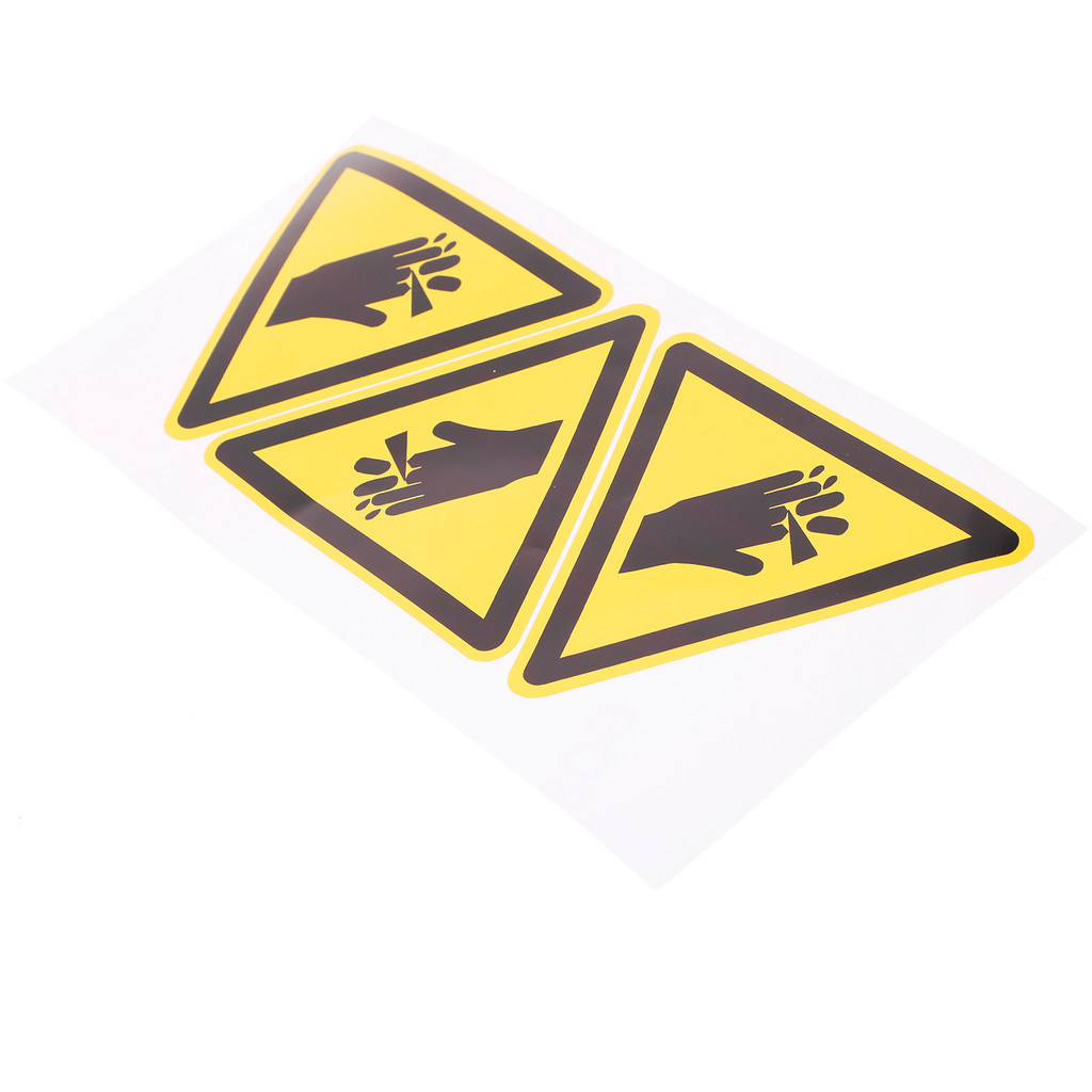 

3 Pcs Warning Stickers Easy to Use Hand Crushing Cutting Sign Labels Clean for Machine Self-adhesive Vinyl Restaurant