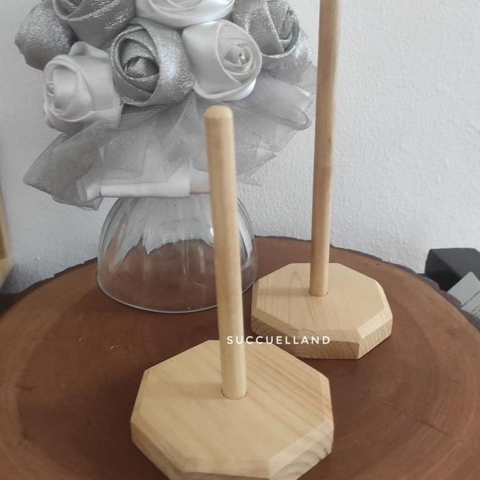 

READY Yarn Holder Stand | Benang Hakpen Kayu | Ribbon Wood Holder | Tempat - Segi8 15cm