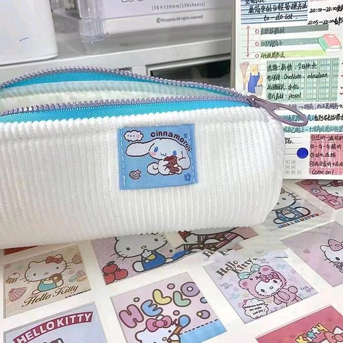 

AHHA kotak pensil sanrio tempat pensil sanrio putih corduroy pencil case minimalis aesthetic soft korean - chinamoroli