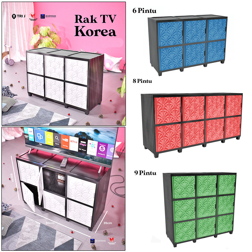 Lemari TV Plastik Modern Minimalis Rak Susun Televisi Serbaguna
