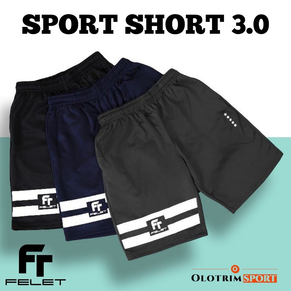 Celana Badminton FELET SPORT SHORT 3.0 100% ORIGINAL FELET