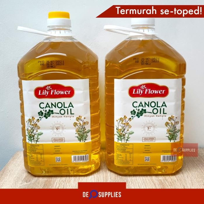 

Lily Flower Canola Oil 5L - Minyak Kanola Lilyflower 5 L Premium Spore - Standard