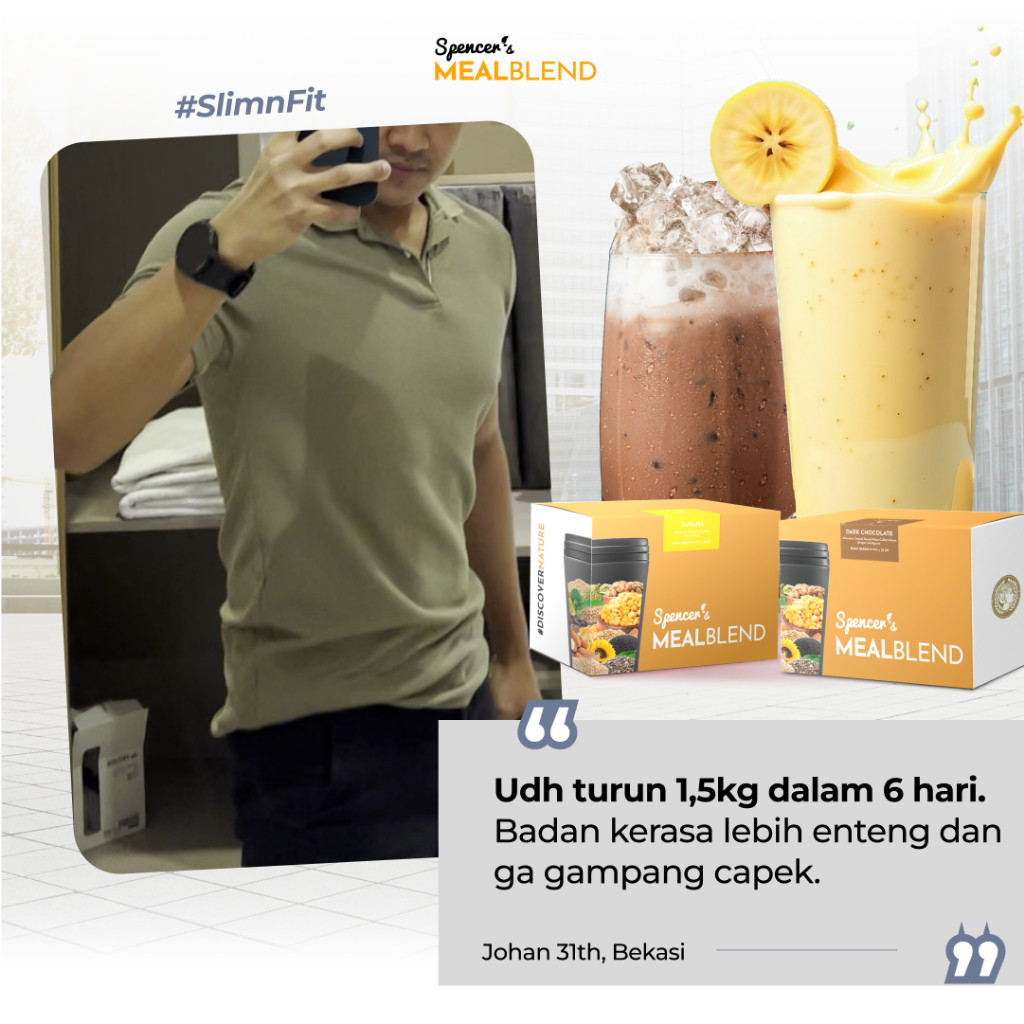 

Spencer's MealBlend - Makanan Pengganti Nutrisi Seimbang Penurun BB Alami Rendah Kalori