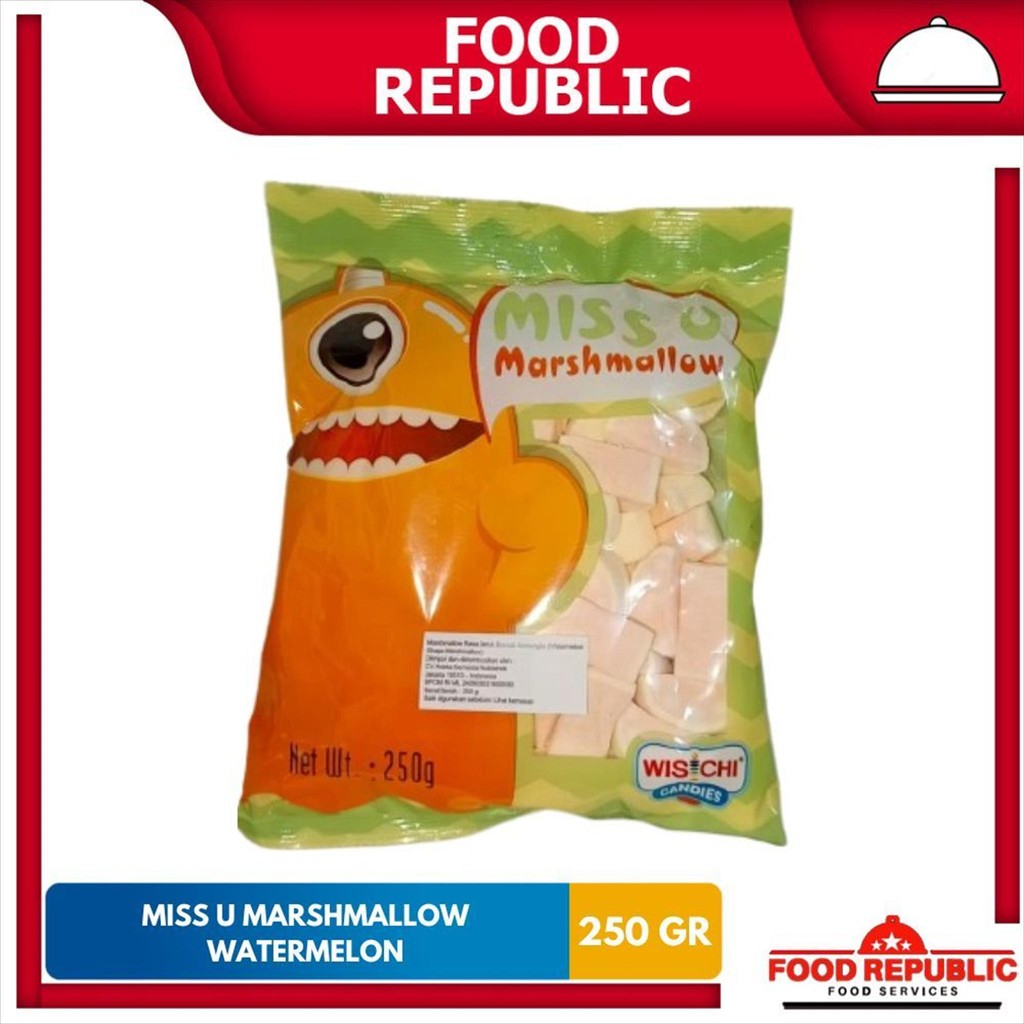 

Miss U Marshmallow Watermelon Tropical Puff Rasa Jeruk Bentuk Semangka 250gr