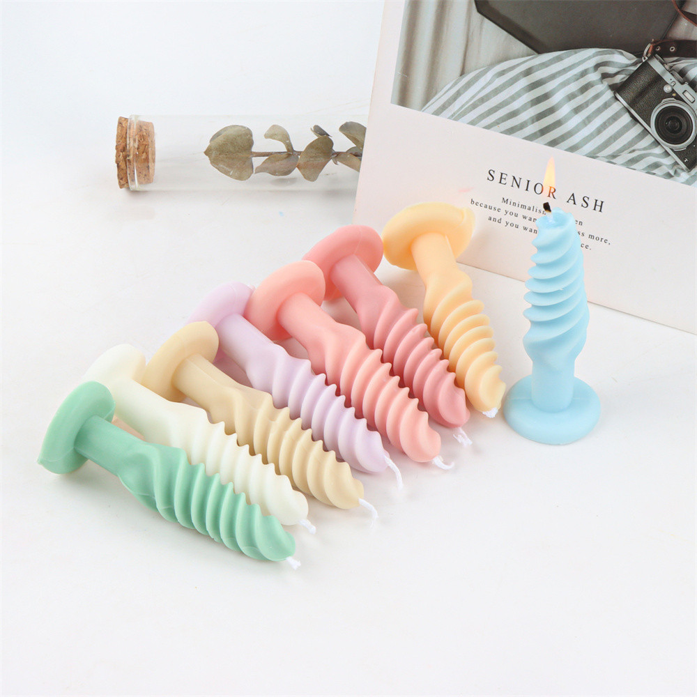 

Creative Geometric Rotating Screw Silicone Candle Mold DIY Twisted Soap Plaster Making Kit Home Decor Wedding Party Holiday