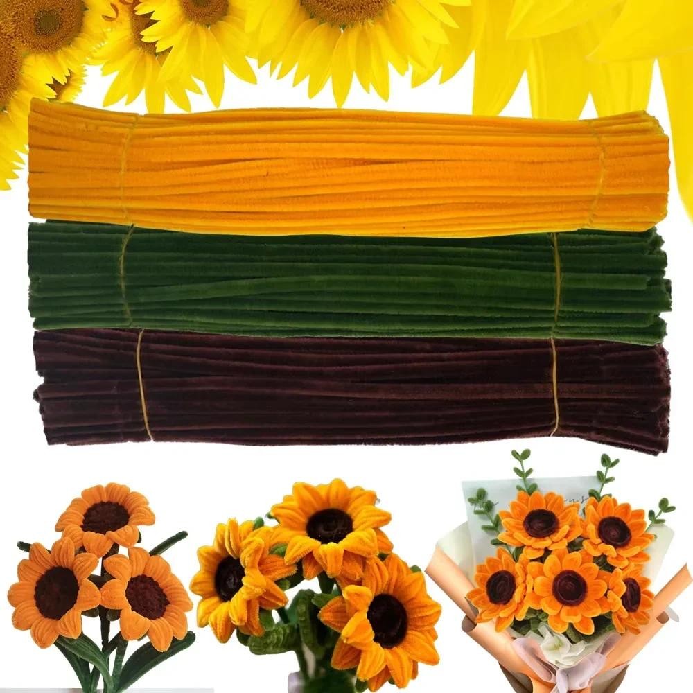 

300pcs Pipe Cleaners Chenille Stem Craft Flower Supplies, 3 Colors Pipe Cleaners Set for DIY Art and Craft Decorations