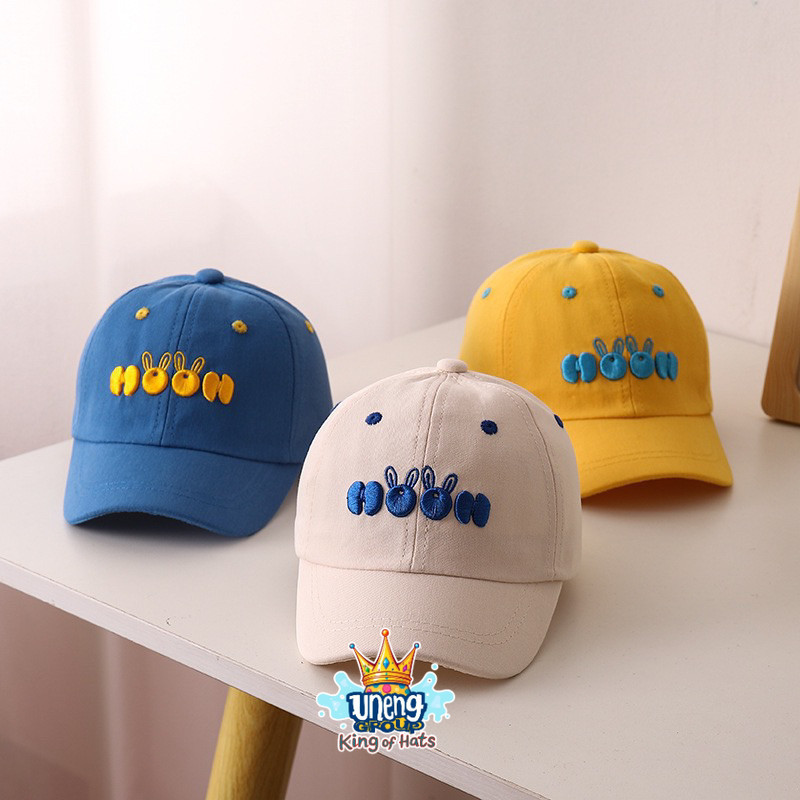 Topi Baseball Anak Laki Laki Motif ICON MOON Korea Style Kids / Topi Anak Perempuan MOON