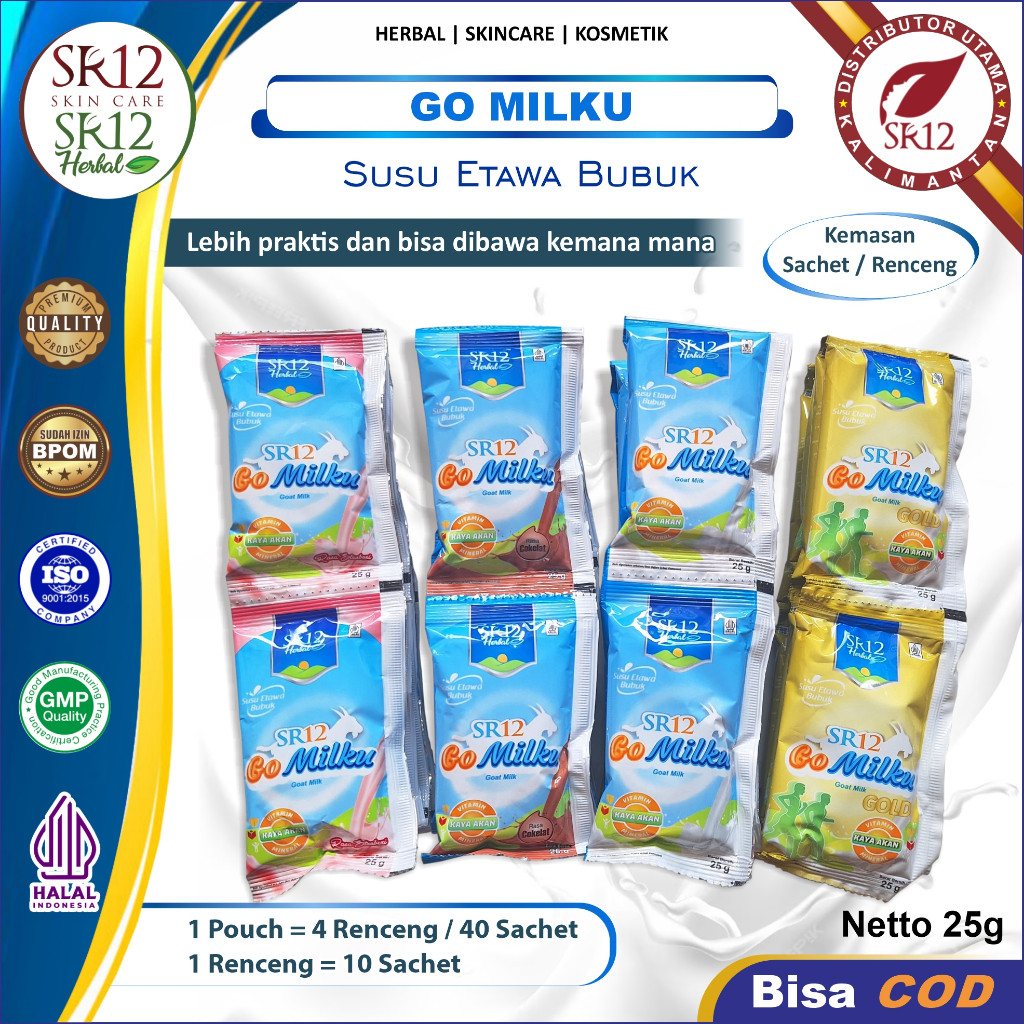 

(NEW PROMO) Gomilku SR12 Susu Kambing Etawa Sachet/Renceng Netto 25 gram Go Milku Susu Kambing Etawa Susu Herbal BY TOKO.SIFIR