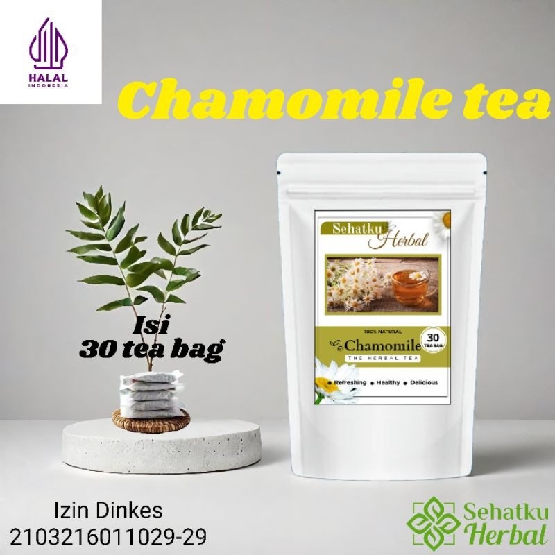 

SEHATKUHERBAL Flower Tea Chamomile / Teh Bunga Chamomile / Teh Insomnia - Segar, Tidak Pahit isi 50 Gram