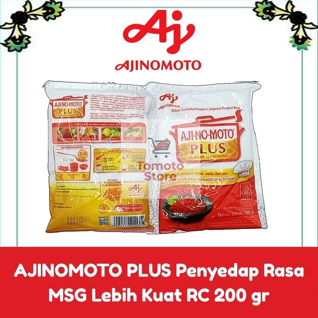 

✨ TOMOTOSTORE ✨ AJINOMOTO PLUS Penyedap Rasa MSG Lebih Kuat RC 200 gr