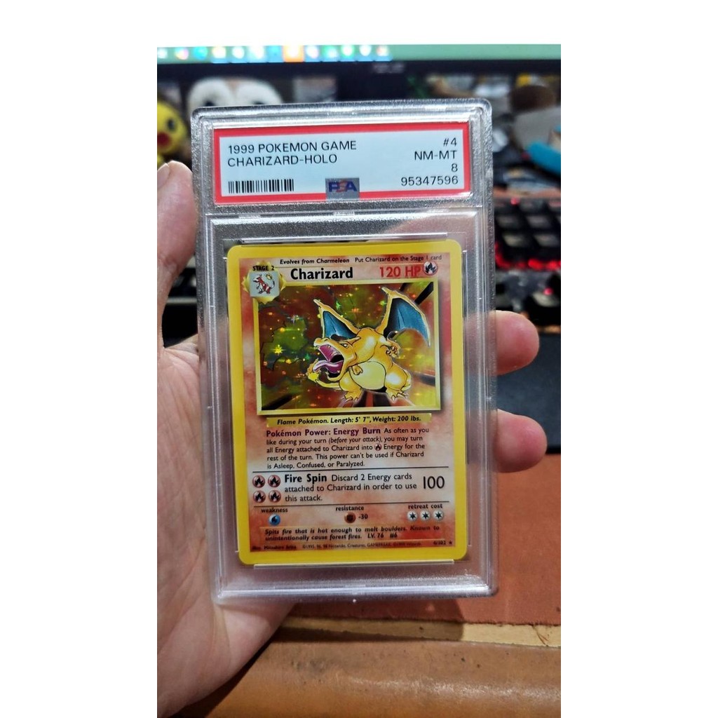 Charizard Pokemon 1999 Holo Base Set Unlimited English 4/102 PSA 8