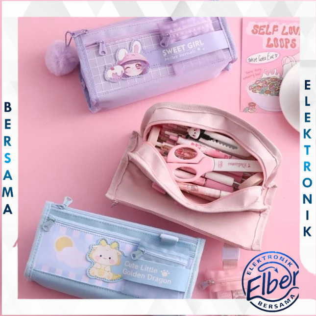 

ELBER Kotak Pensil Ala Korean Student Motif Kartun Lucu Kotak Pensil Karakter Kartun Y3504