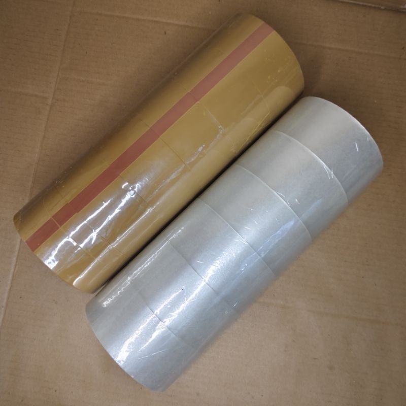 

lakban bening dan coklat 45mm X 72mtr X 40 mic, 1pack isi 6pcs BY JJS