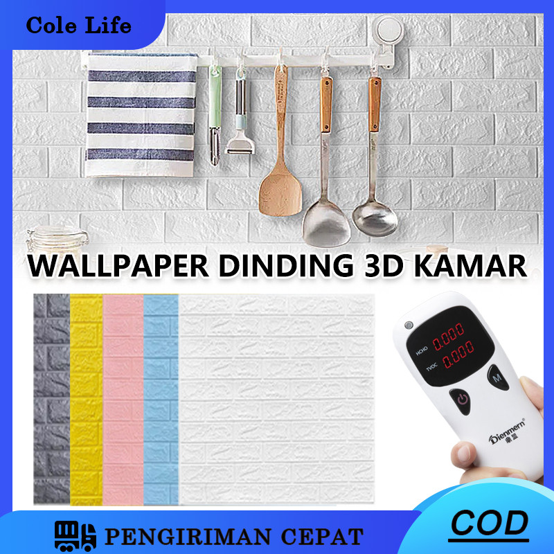 [10PCS] Wallpaper Dinding Foam Timbul 3D Bata /Foam Timbul Dekorasi Dinding Putih Bata Wallpaper Foa