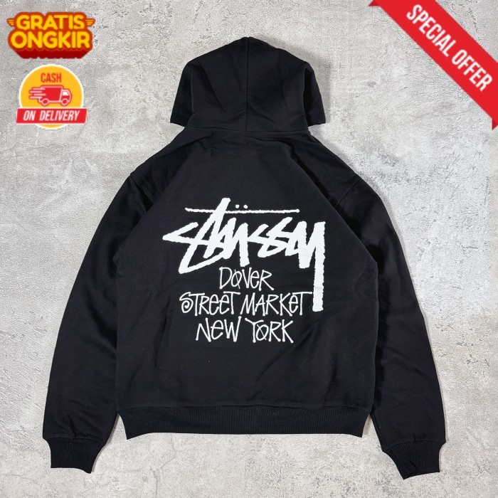 [COD] Stussy Stock DSM NY Hoodie Black Dover Street Market New York - XL