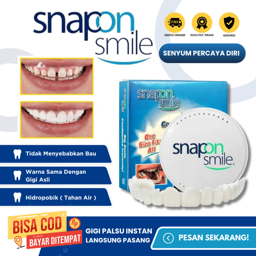 ⭐ Terbaru Gigi Palsu ~ Snap On Smile Garansi Original 100% Original - Gigi Palsu Instan Atas Bawah U