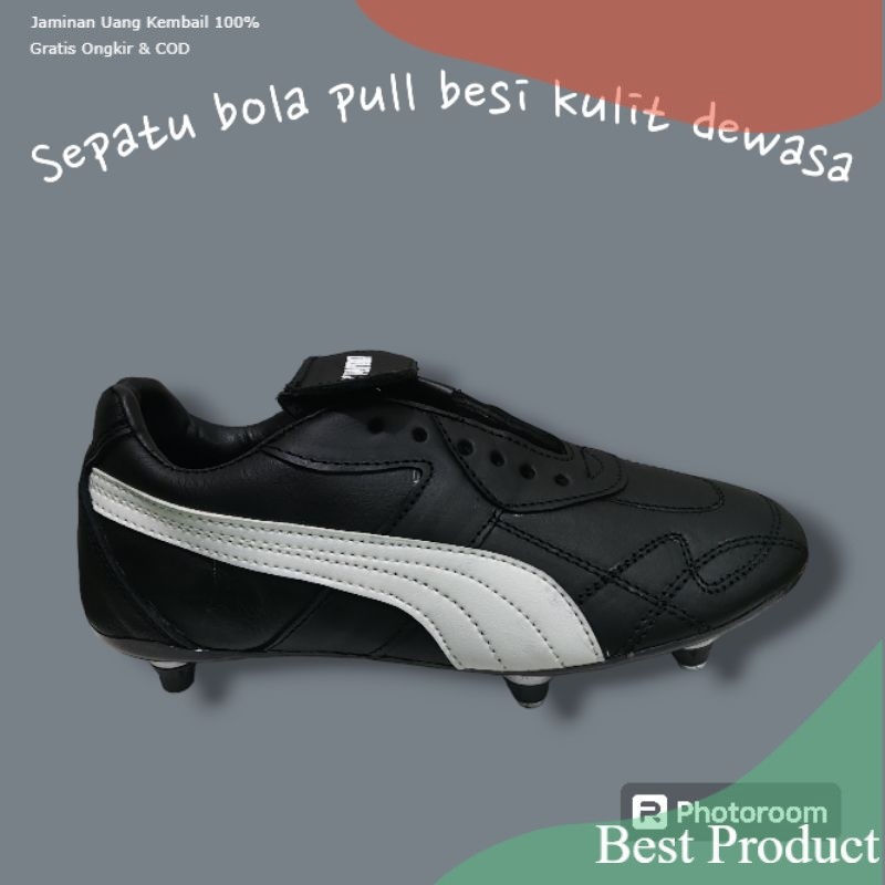 Sepatu Bola Kulit Pull Besi Pria Dewasa (Dijahit dan Dipaku)/ bigsize BIgsize super jumbo
