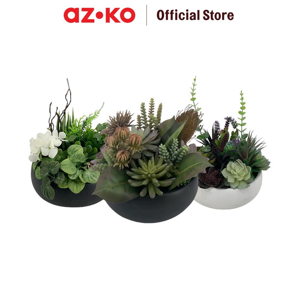 AZKO Arthome Tanaman Artifisial Sukulen Centre Point Tumbuhan Tanaman Buatan Dekorasi Plant Sintetis