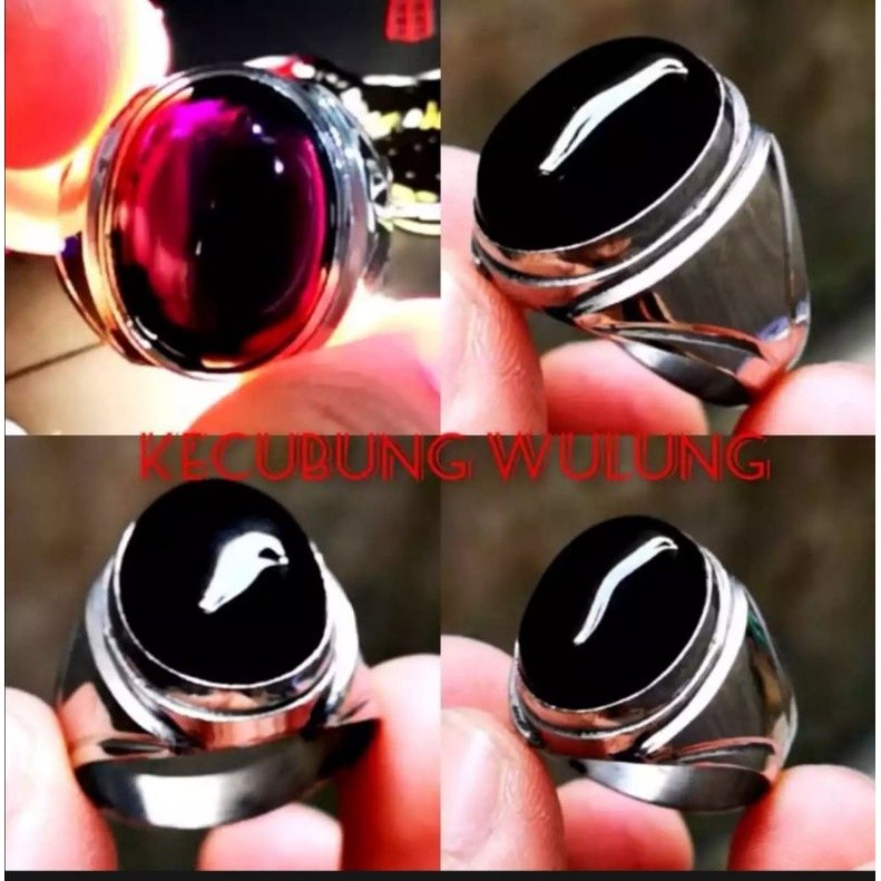 Cod Batu Cincin Akik Kecubung Wulung Tembus Ring Tanam High Quality